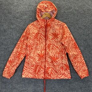 Columbia Windbreaker Jacket Women's Medium Peach Orange Hooded Rain Coat Zipper